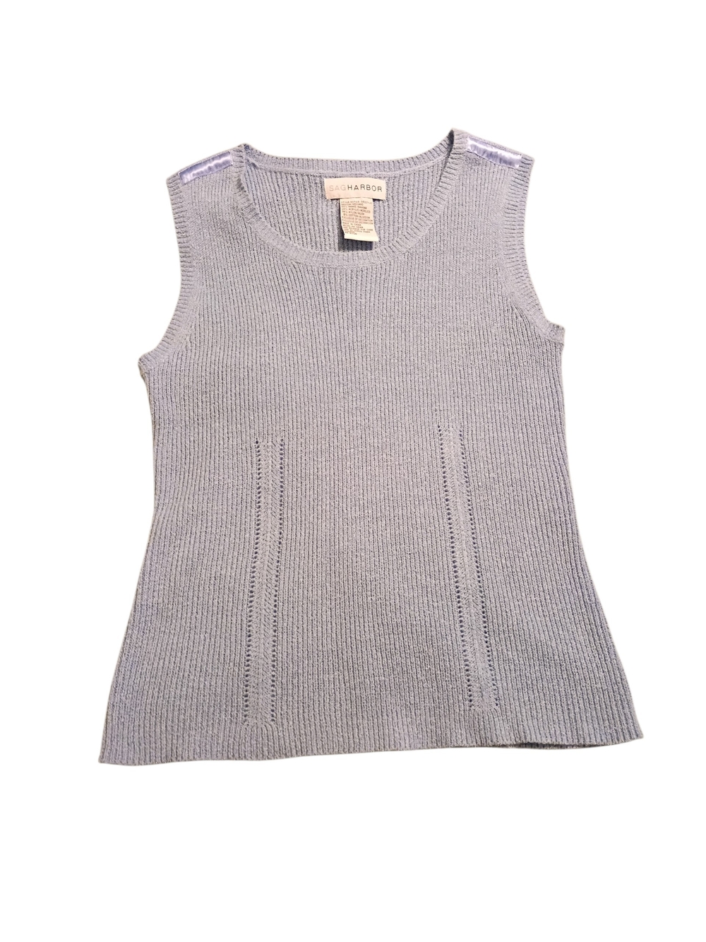 Like New! Sag Harbor Sleeveless Knit Tank Top - Light Blue Medium